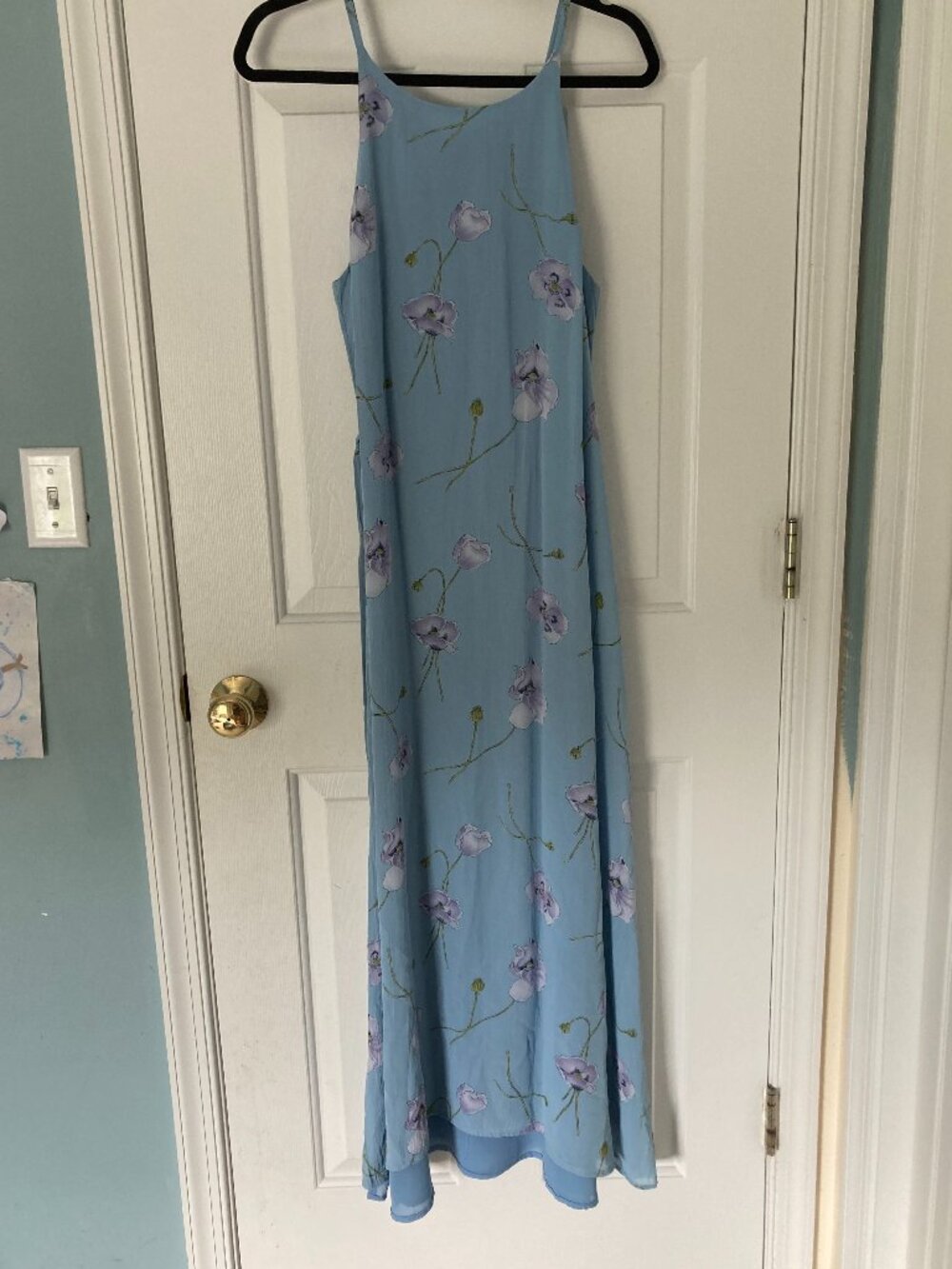Vintage 90s American Eagle Floral Rayon Maxi Dress Size 12